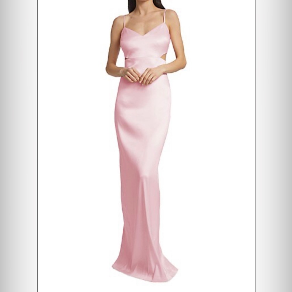 Vera Wang Bride Christine satin,  waist cut-outs gown, pale pink